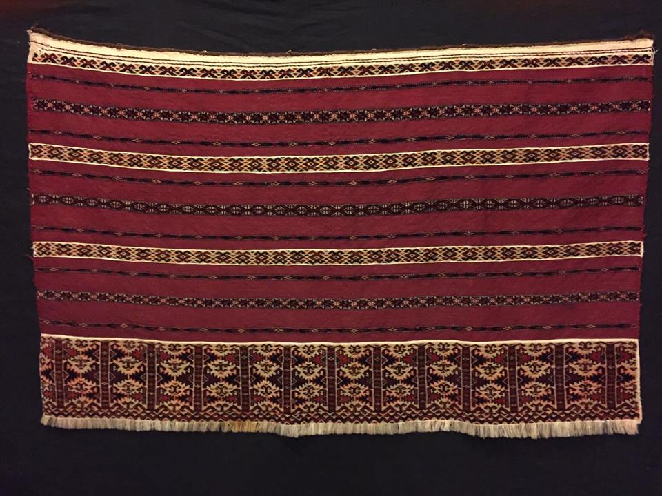 mixed technique kilim and knotted pile. extremely fine weaving. great graphic