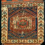 Early Shahsavan soumak bagface.Not washed.As found, challenged condition but rare design and excellent natural colours. 59 x 49 cm